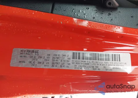 2020 Jeep Wrangler Unlimited Sport S 4X4 z USA, uszkodzony, nr VIN 1C4HJXDN1LW163708